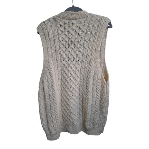 Vintage Carraig Donn Cream Cable Wool Knit Cardigan Size L - Picture 2 of 4